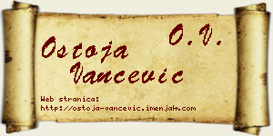 Ostoja Vančević vizit kartica